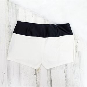Express Color Block Side Zip Satin Trim Shorts